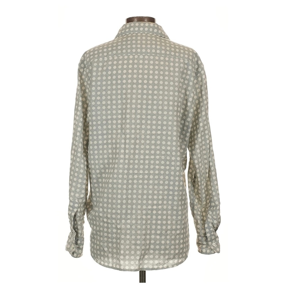Frank & Eileen Eileen Gray and White Polka Dot Button Down Shirt Small - Picture 2 of 5